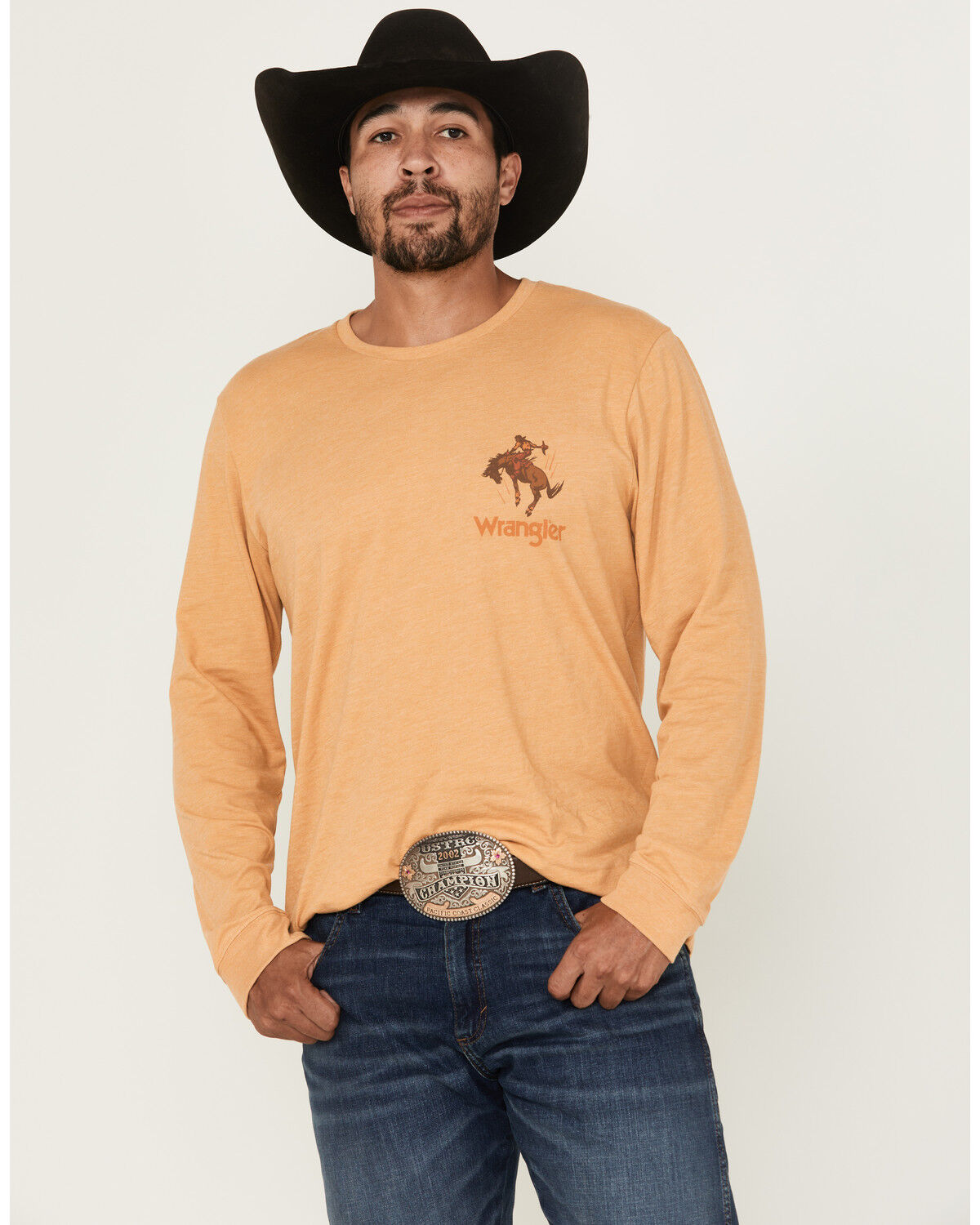 Wrangler Men's Cowboy Bucking Bronco Long Sleeve Graphic T-Shirt