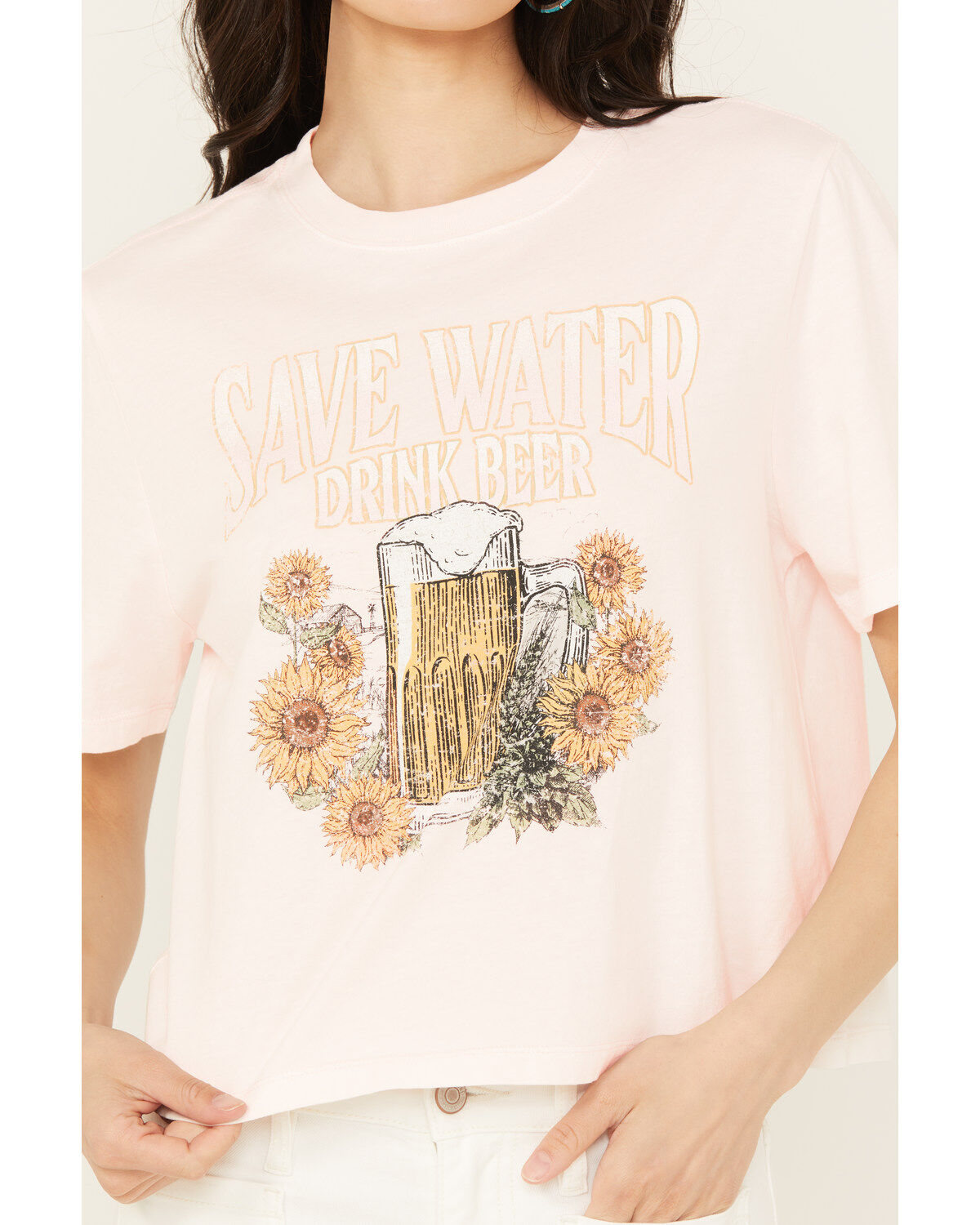 Cleo + Wolf Women's Save Water Boxy Graphic Tee