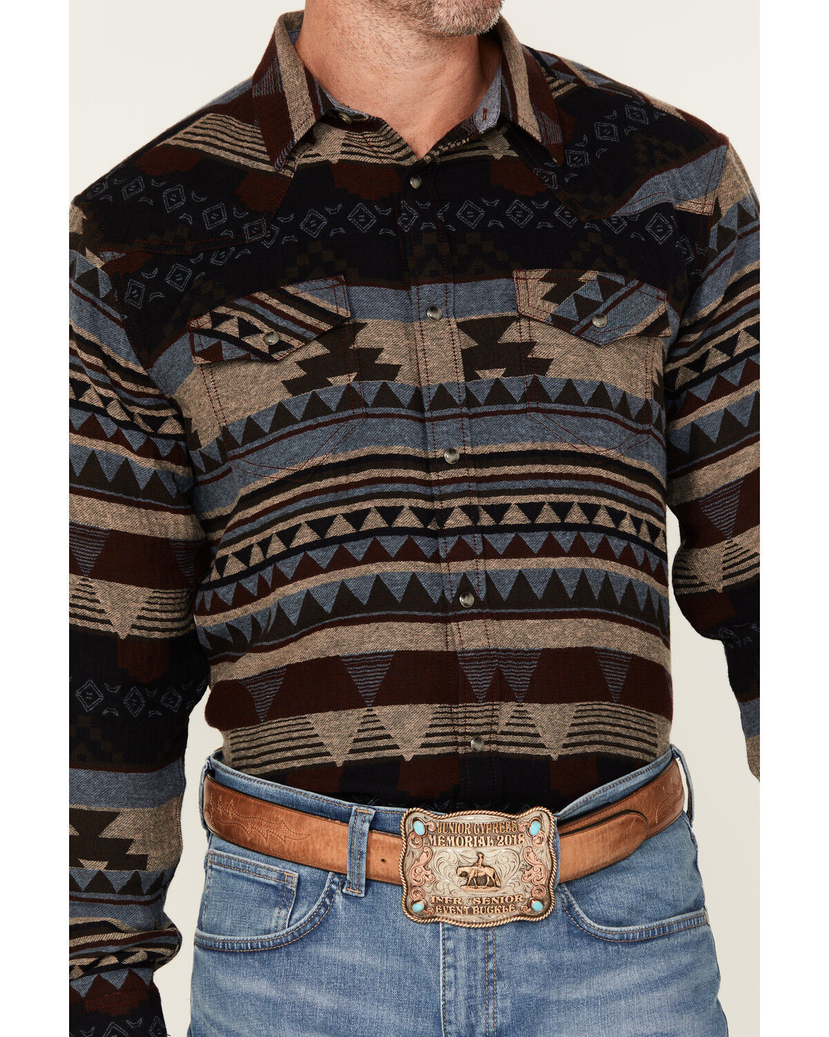 Cody James Men's Stagecoach Southwestern Print Long Sleeve Snap Western Shirt