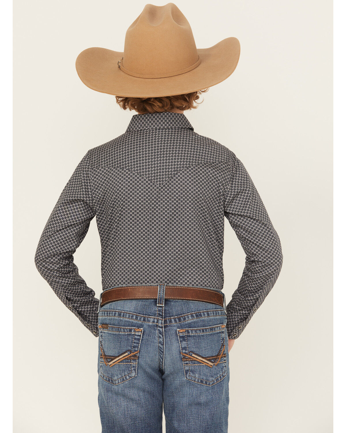 Cody James Boys' San Juan Geo Print Long Sleeve Snap Western Shirt