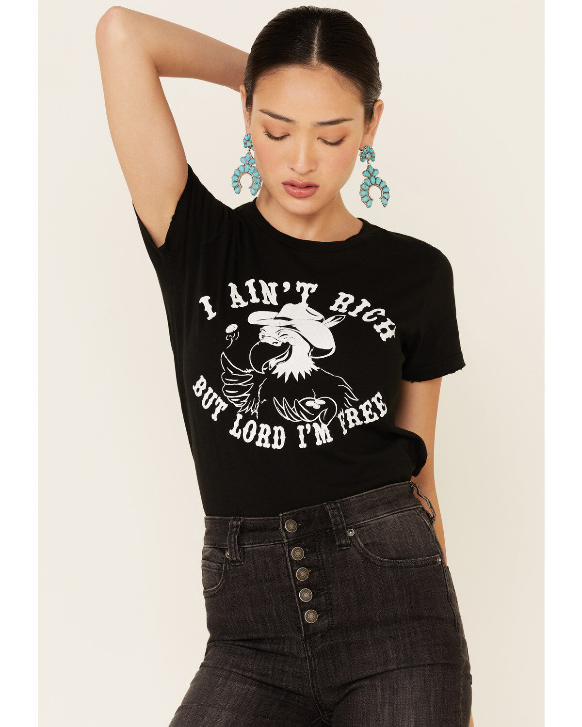 Bandit Brand Women's I Ain't Rich But Lord I'm Free Graphic Tee