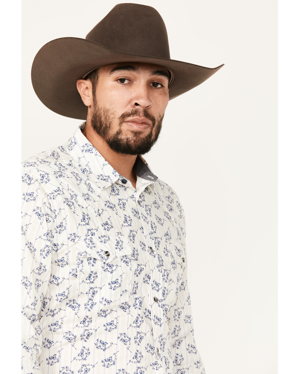 Cody James Men's Axle Floral Print Long Sleeve Snap Western Shirt