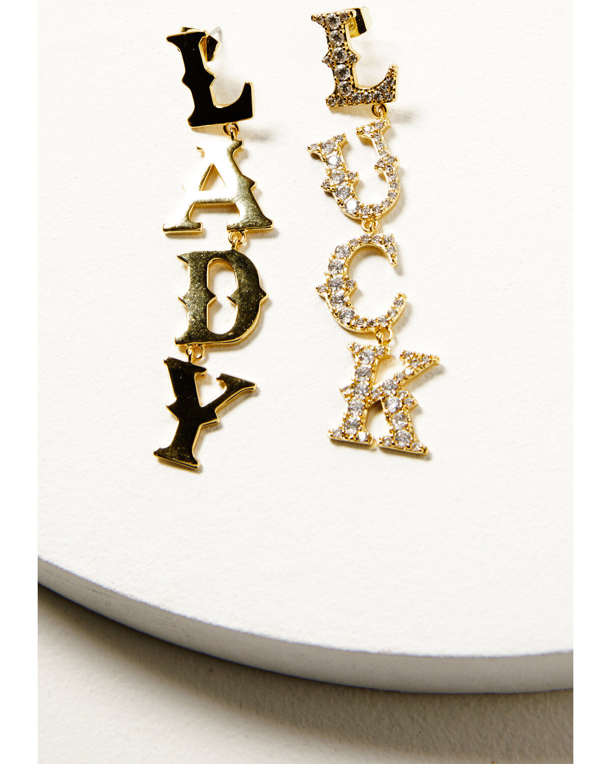 Understated Leather Women's Lady Luck Rhinestone Earrings