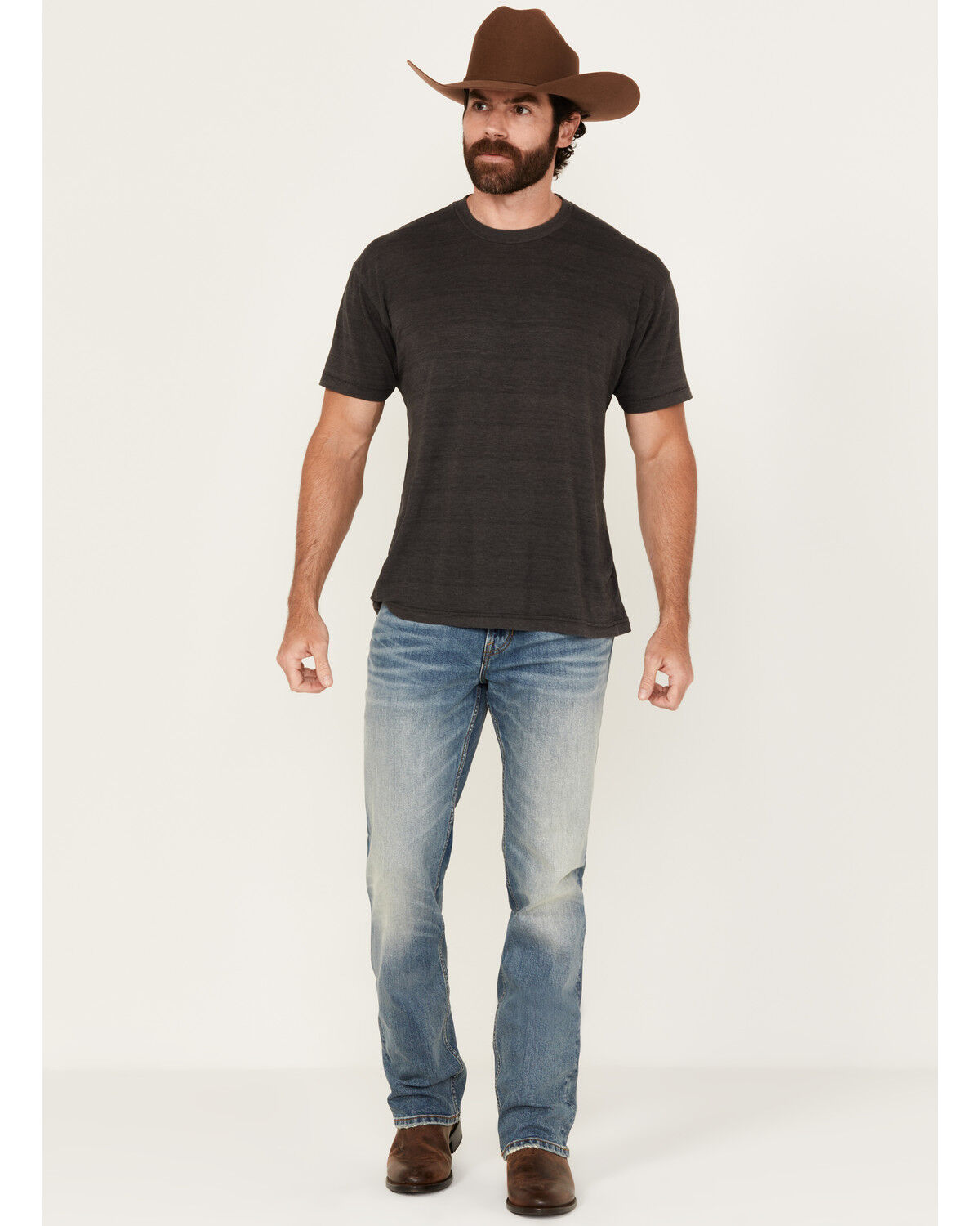Brothers and Sons Men's Raptor Medium Wash Vintage Straight Stretch Denim Jeans