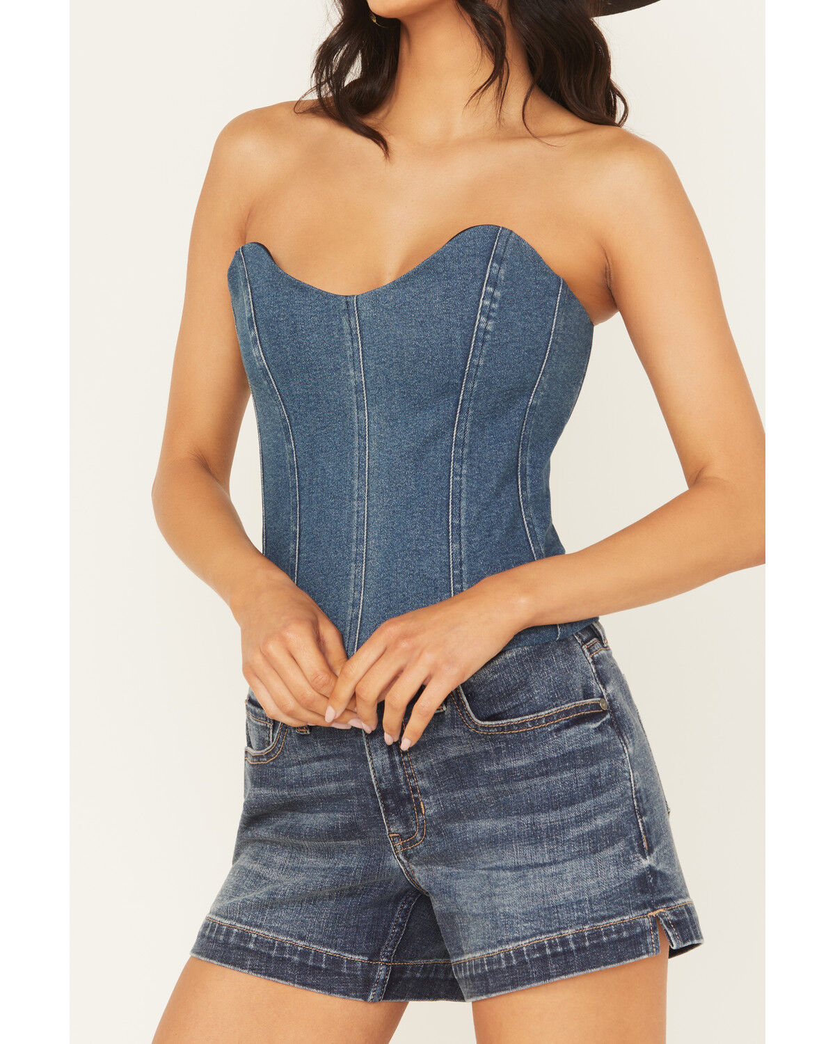Show Me Your Mumu Women's Baton Rouge Strapless Denim Top