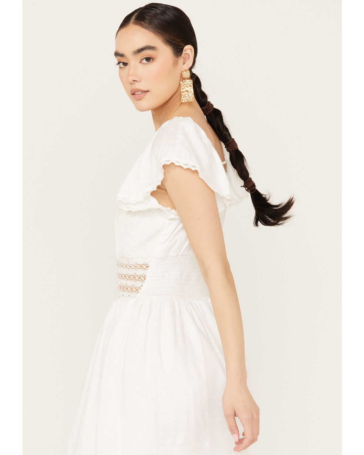 Angie Women's Crochet Front Mini Dress