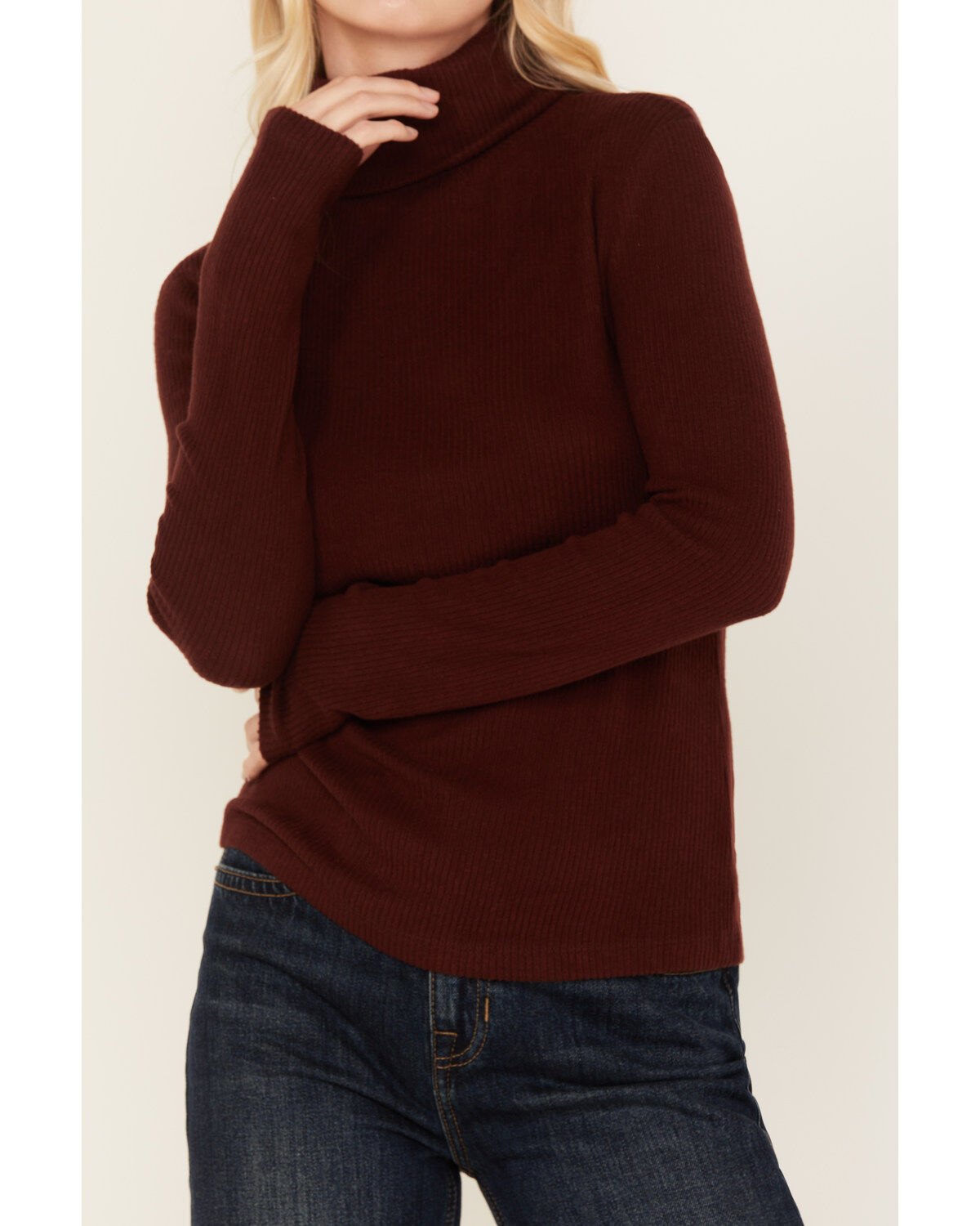 Miss Me Women's Long Sleeve Turtleneck Top