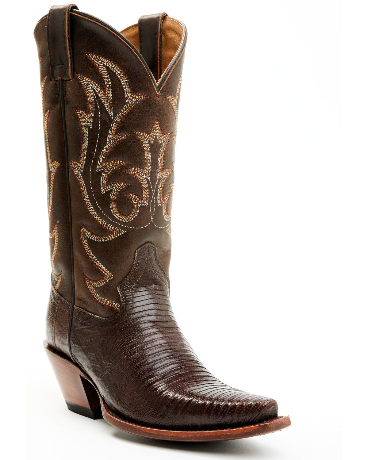 Shyanne Women's Cocoa Exotic Lizard Western Boots - Snip Toe