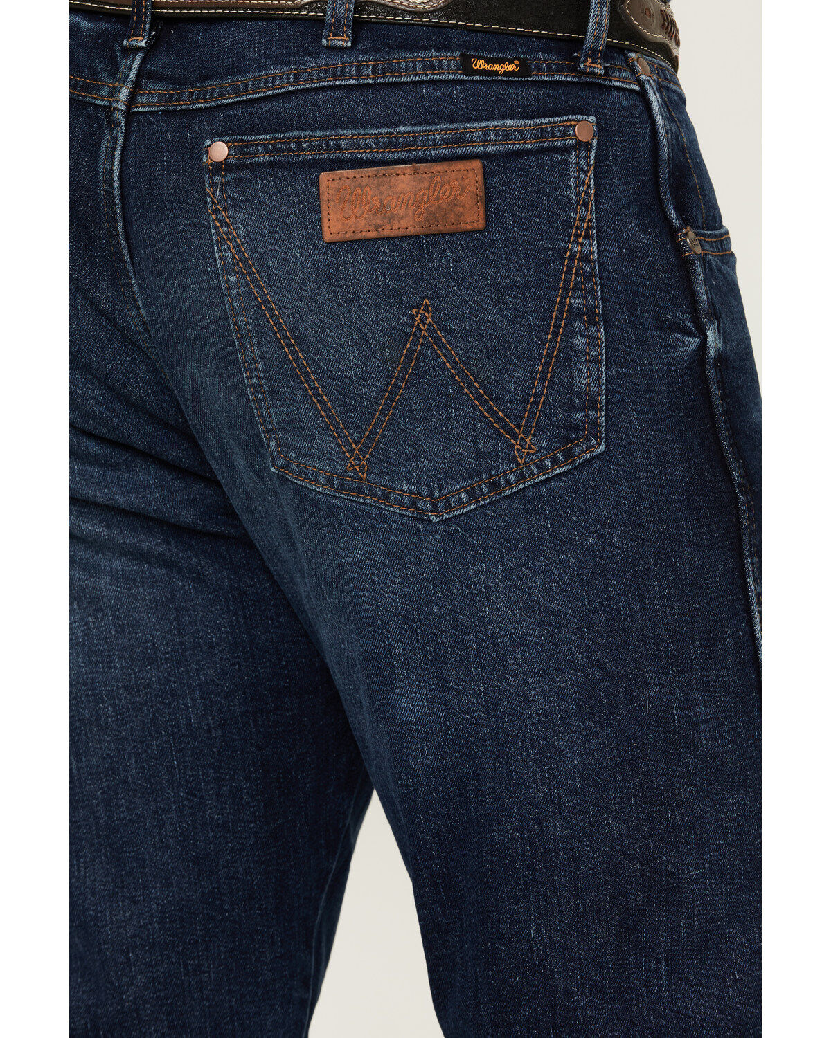 Wrangler Retro Men's Fenholloway Dark Wash Slim Bootcut Stretch Premium Green Jeans