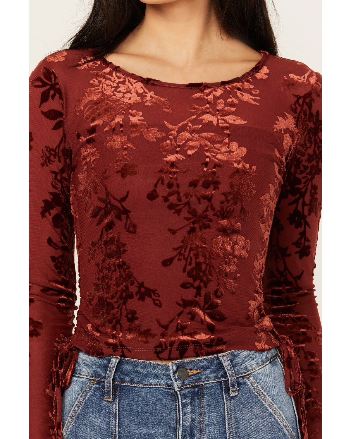 Shyanne Women's Side Tie Long Sleeve Top