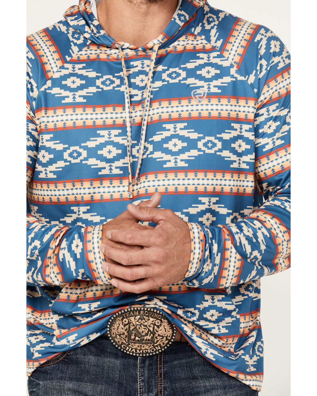 Rock & Roll Denim Men's Southwestern Print Performance Hooded Sweatshirt