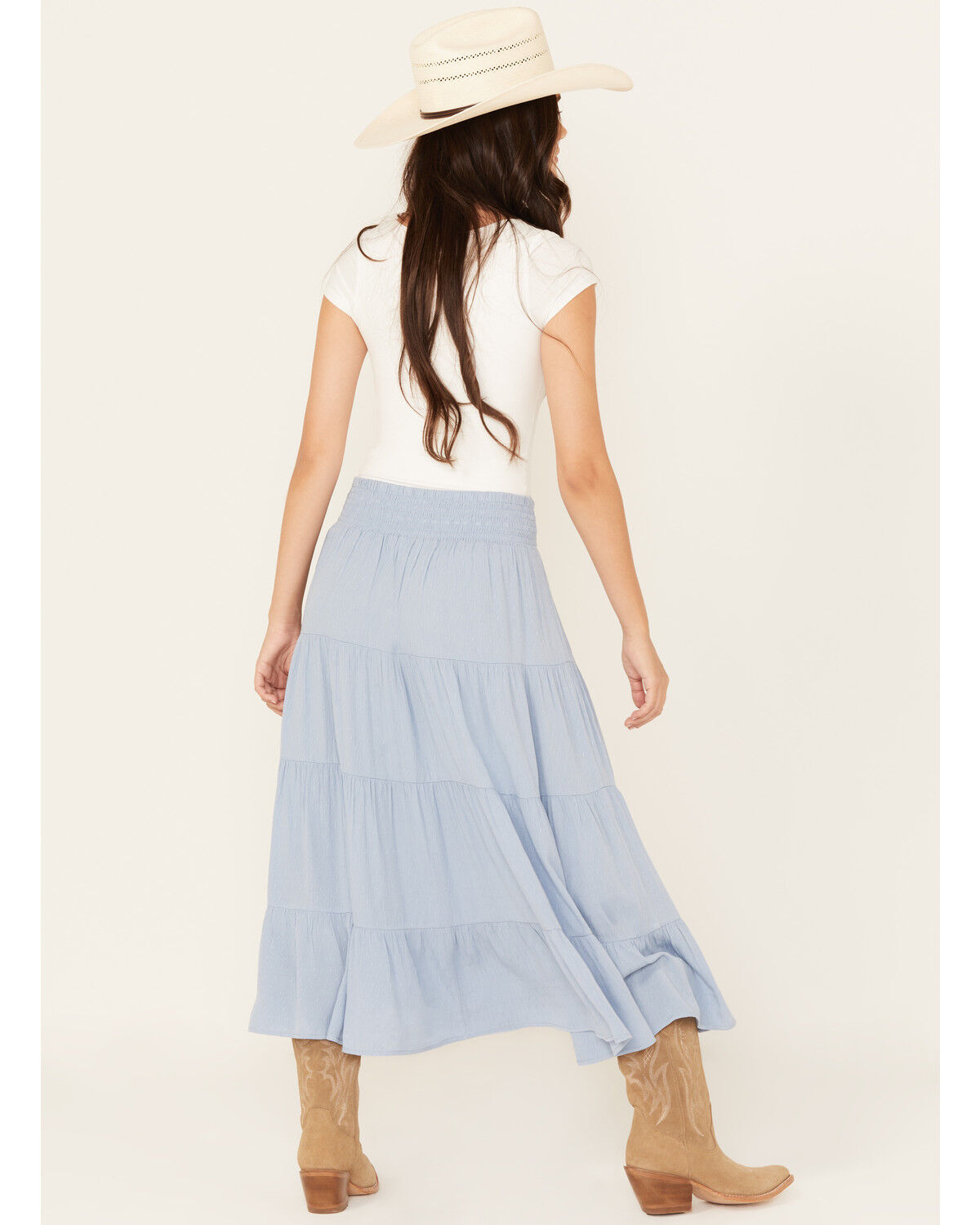 Wild Moss Women's Tiered Midi Skirt