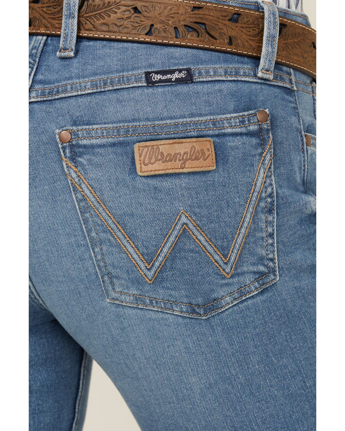 Wrangler Retro Women's Eva Medium Wash Mid Rise Mae Stretch Trouser Jeans