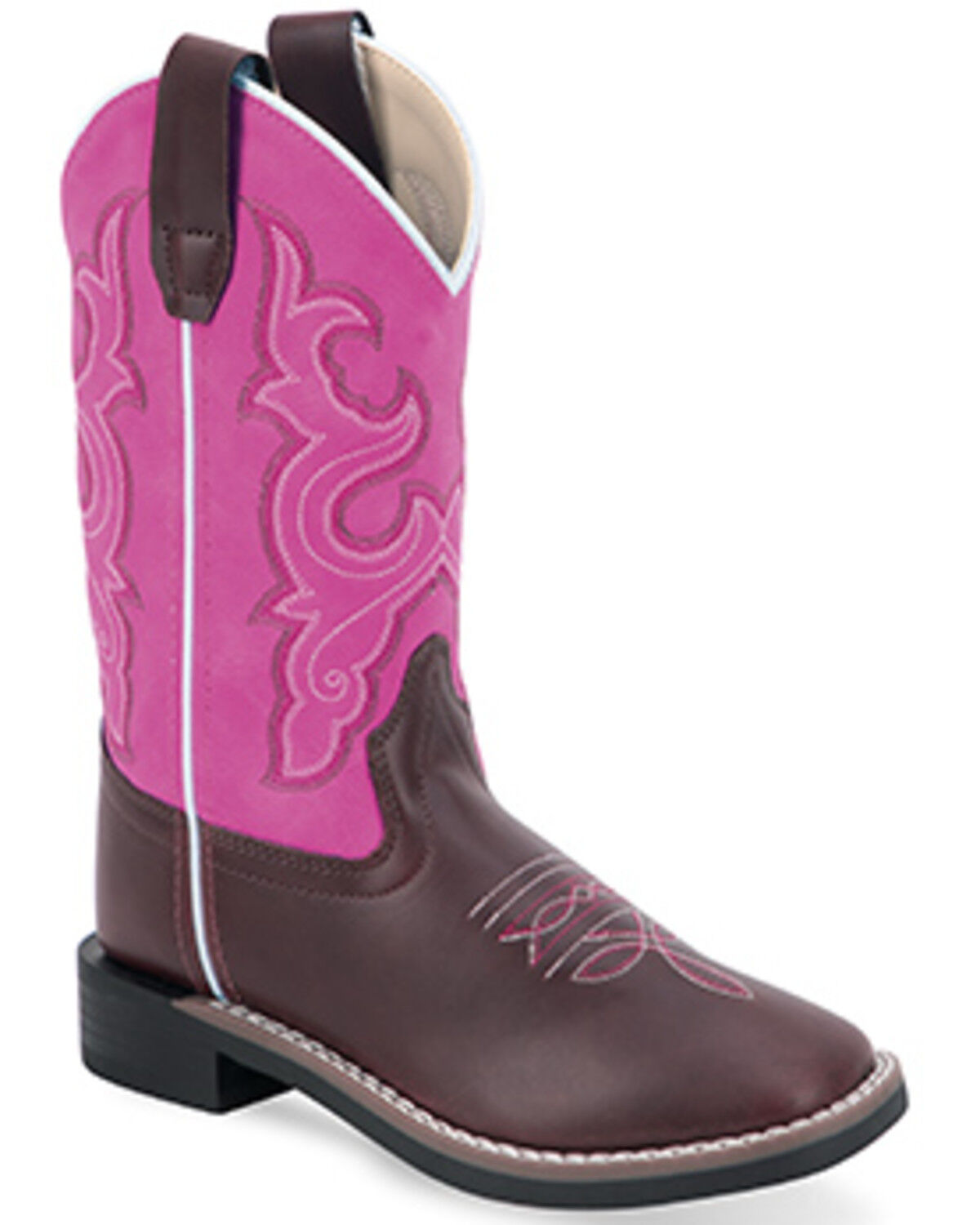 Old West Little Girls' Western Boots - Broad Square Toe