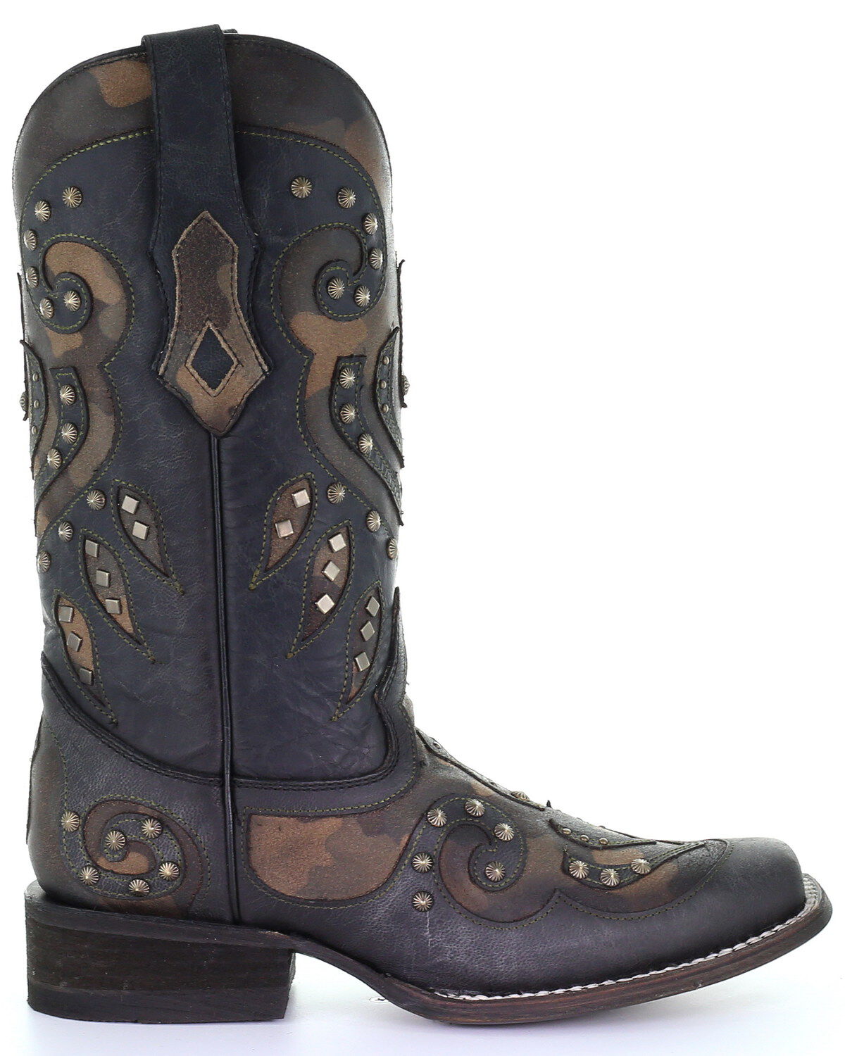 Corral Women's Camo Inlay With Studs Western Boots - Square Toe