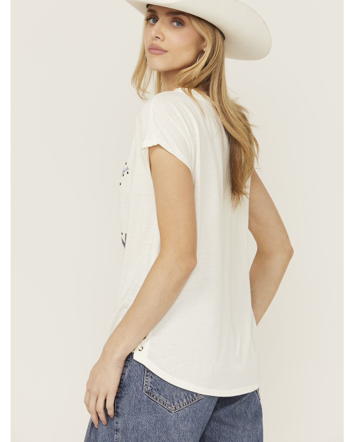 Shyanne Women's Cowboy Take Me Away Studded Short Sleeve Graphic Tee