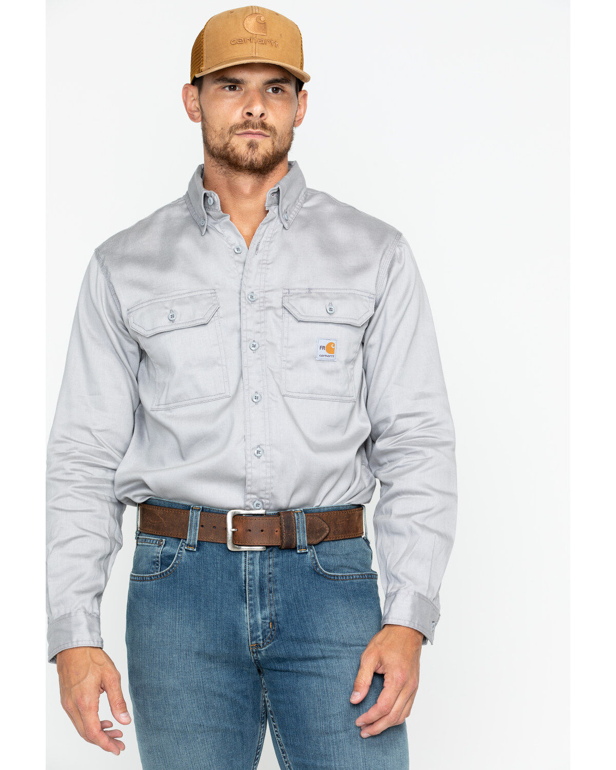 Carhartt Men's FR Solid Twill Long Sleeve Work Shirt