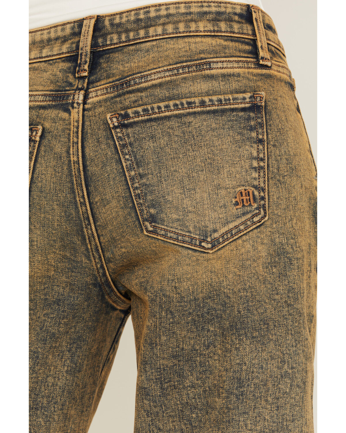 Miss Me Women's Vintage Mid Rise Baggy Wide Leg Stretch Denim Jeans