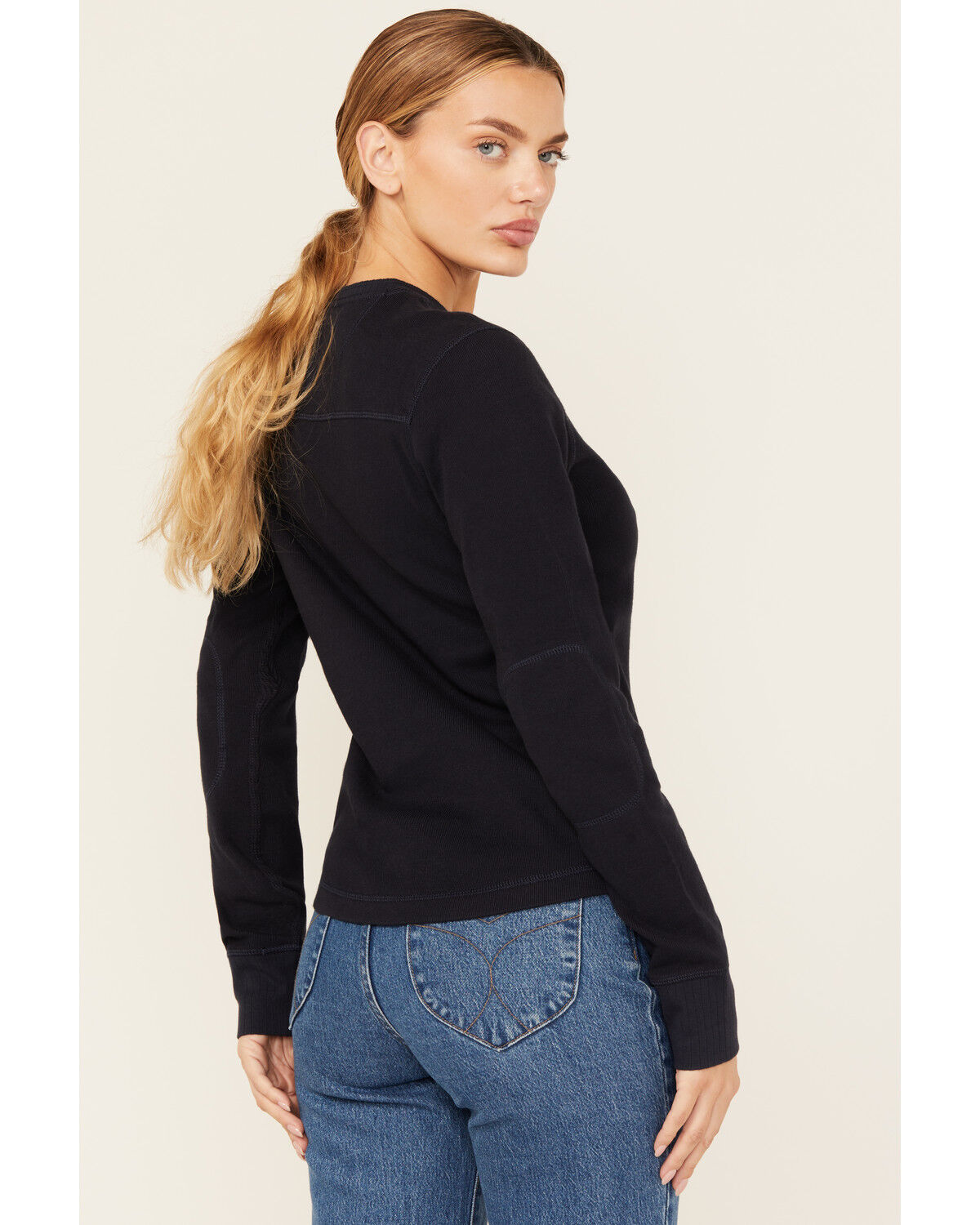 Lucky Brand Workwear Women's Ribbed Trim Long Sleeve Shirt
