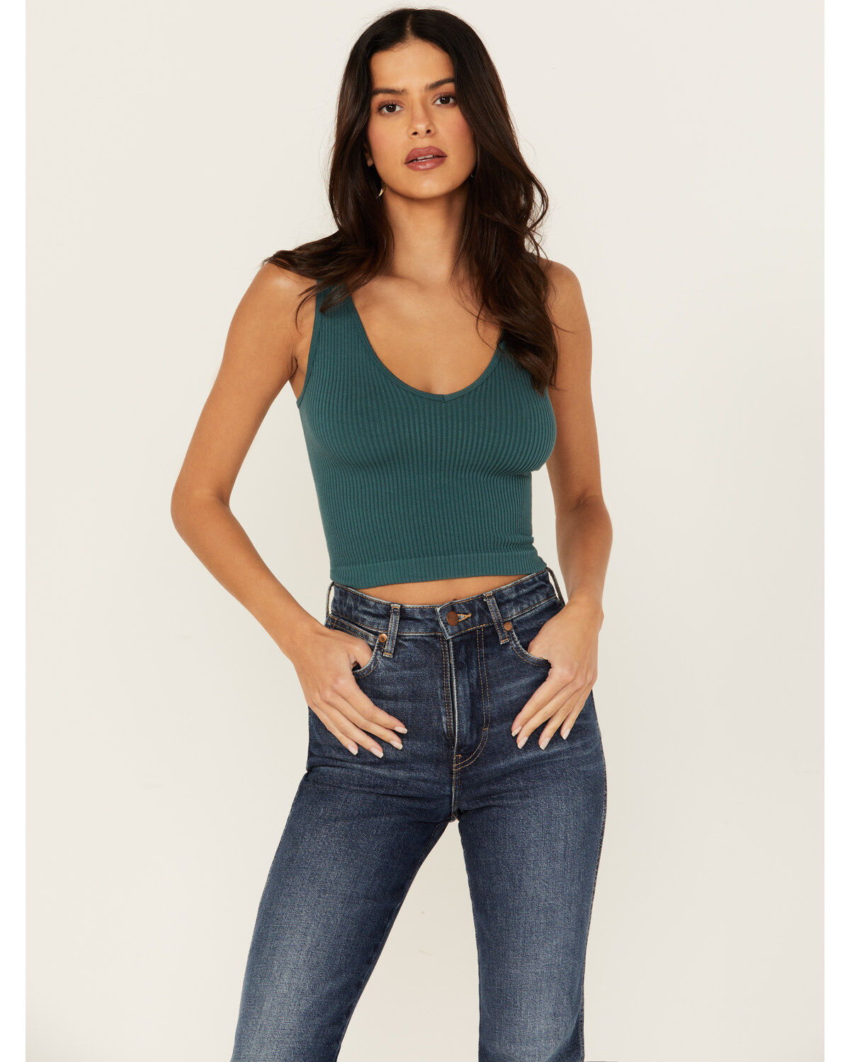 Free People Women's Solid Rib Brami Top