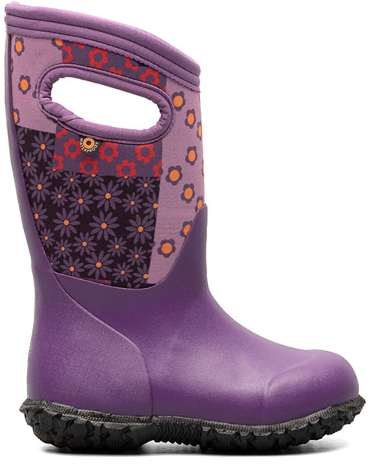 Bogs Girls' York Patchwork Floral Rain Boots - Round Toe