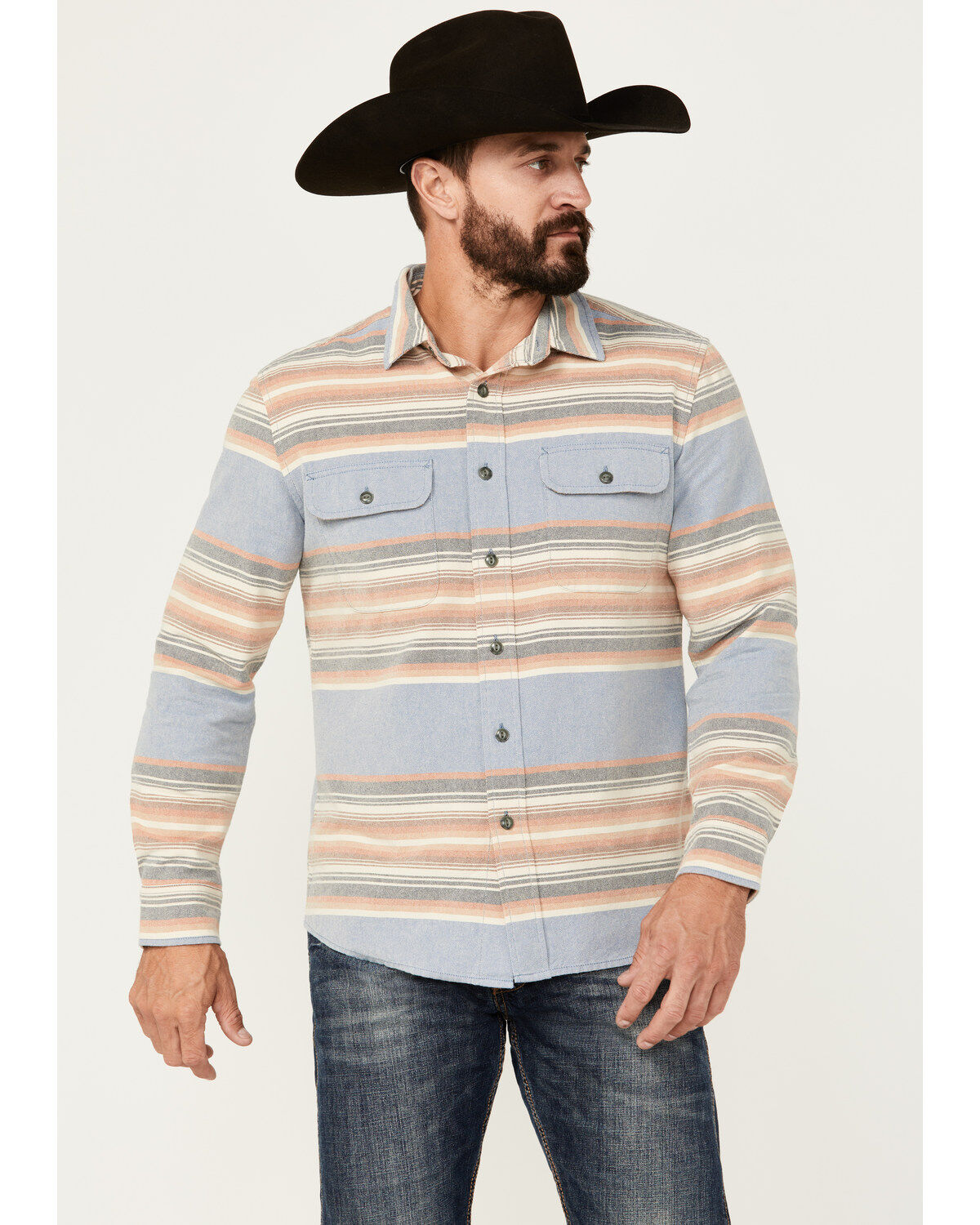 Pendleton Men's Beach Shack Plaid Print Long Sleeve Button-Down Western Shirt
