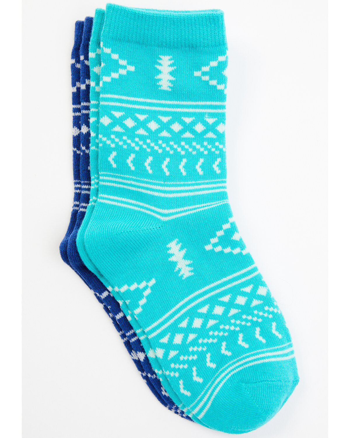 RANK 45® Girls' Southwestern Print Crew Socks - 2-Pack