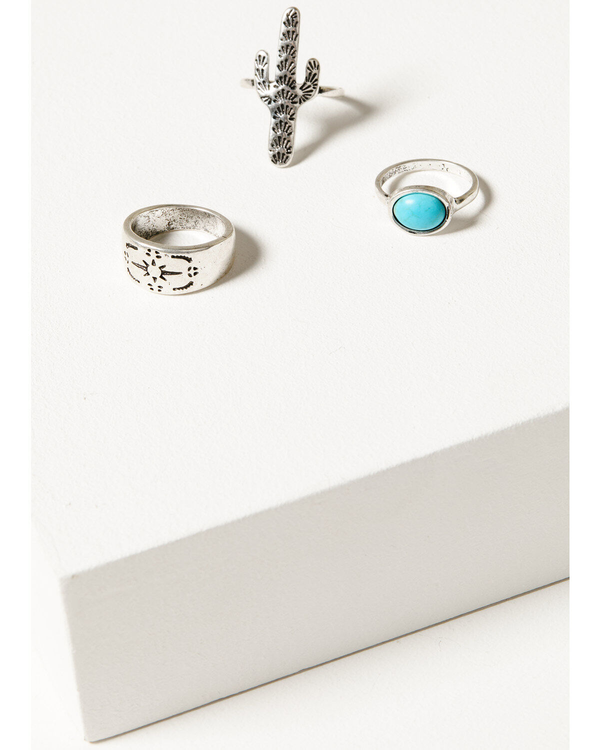 Shyanne Women's Cactus Turquoise Rings - 3-Piece