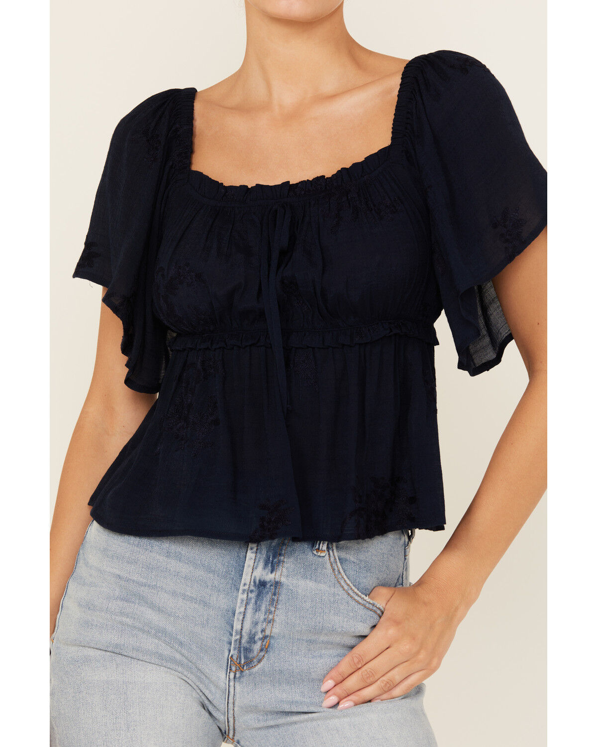 Wild Moss Women's Flutter Sleeve Top