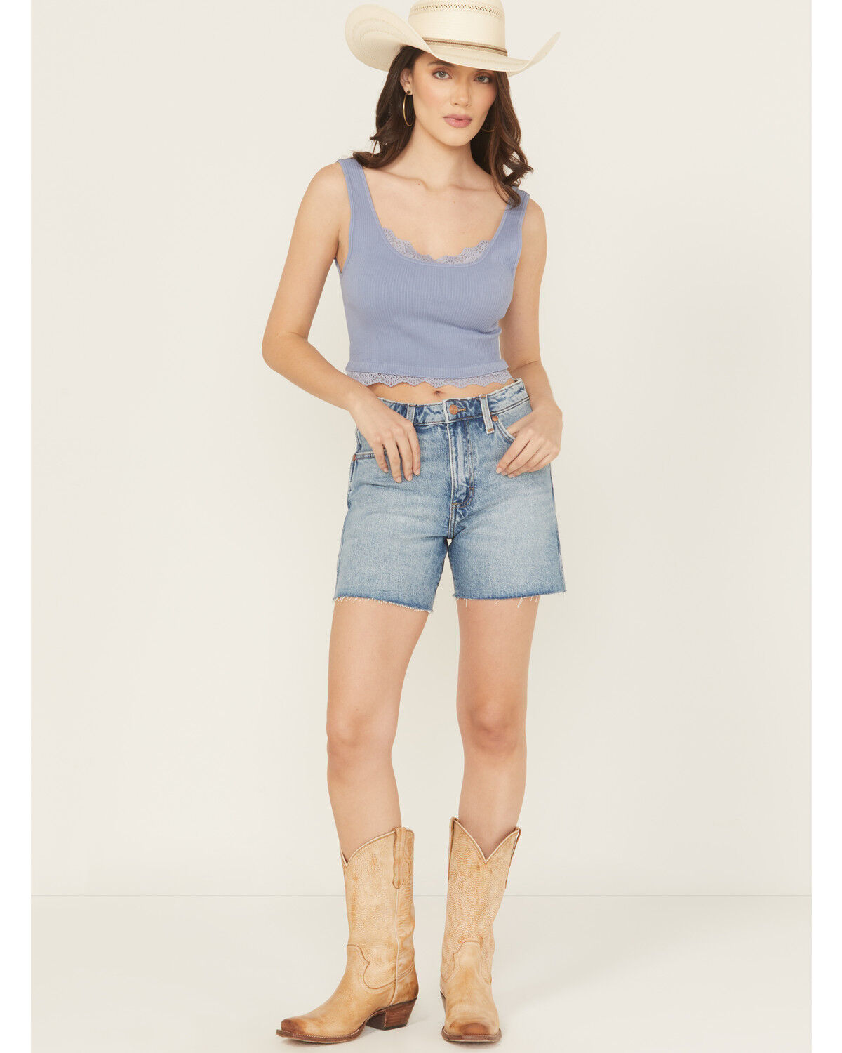 Wrangler Retro Women's Light Wash High Rise Stretch Denim Shorts