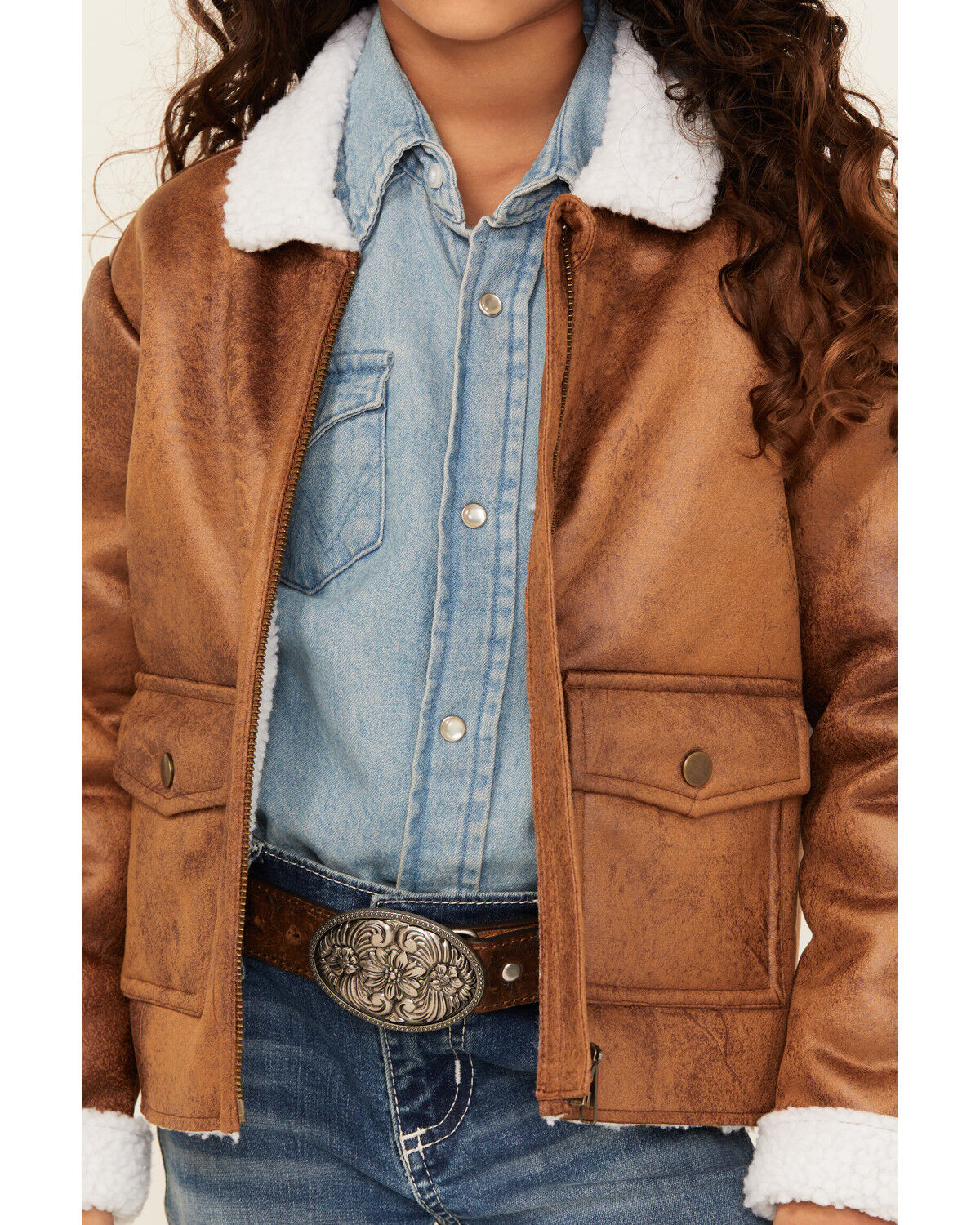 Shyanne Girls' Faux Shearling Cropped Jacket
