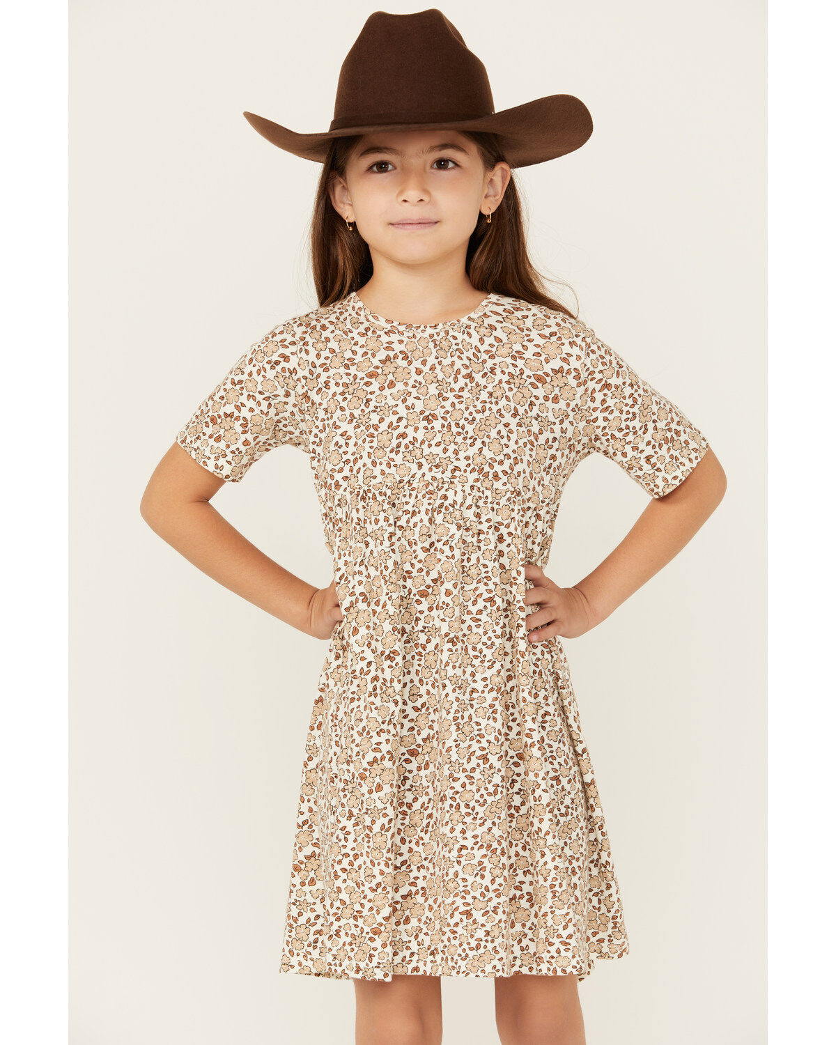 Rylee & Cru Girls' Finn Floral Print Mini Dress
