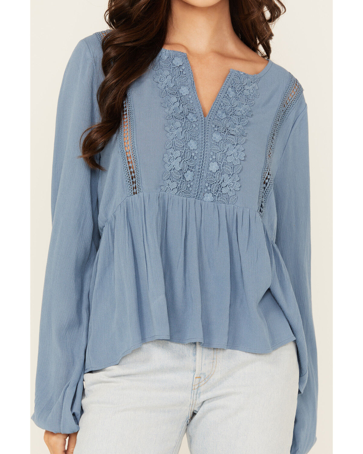 Wild Moss Women's Crochet Trim Top