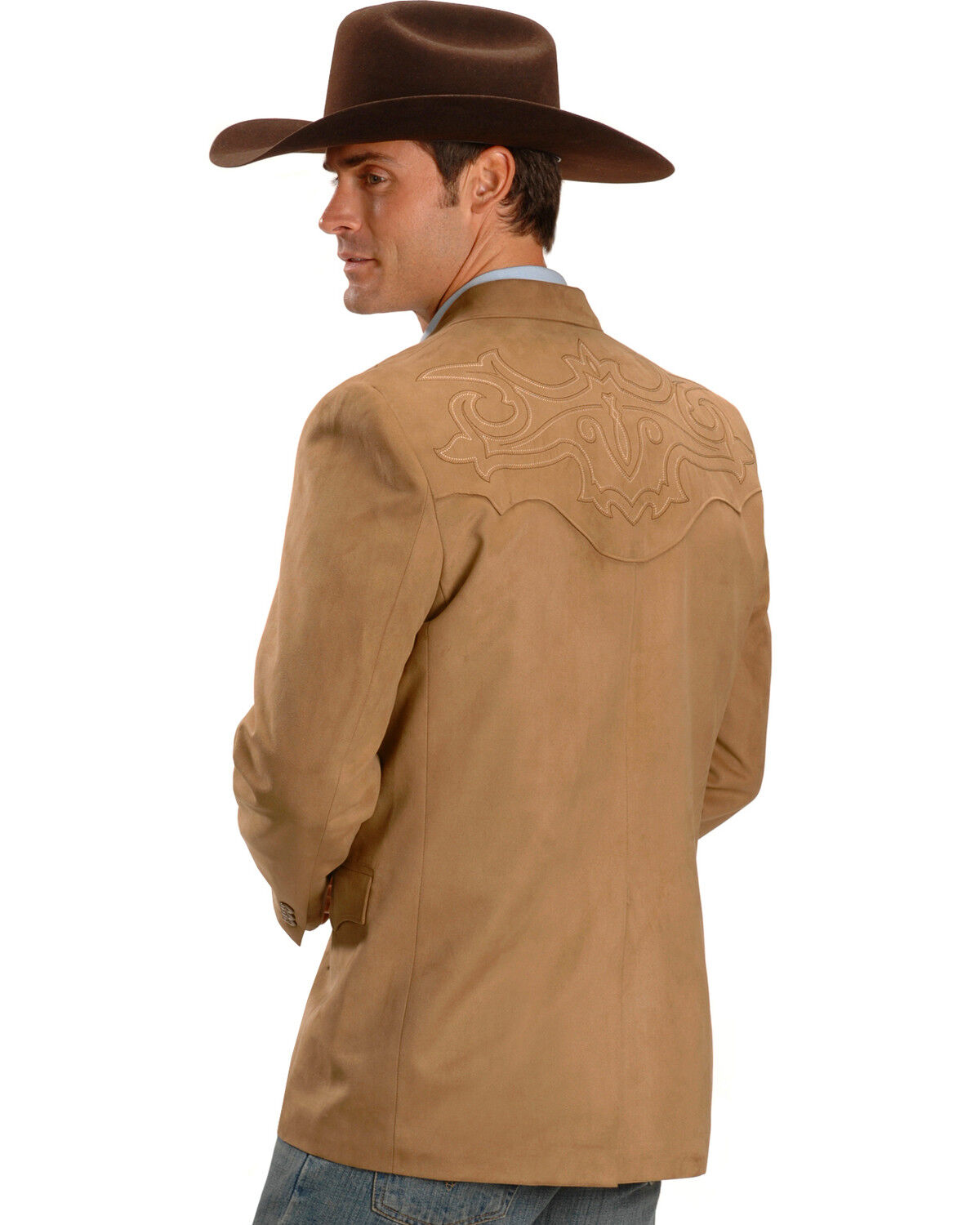 Circle S Men's Embroidered Micro-Suede Sportcoat
