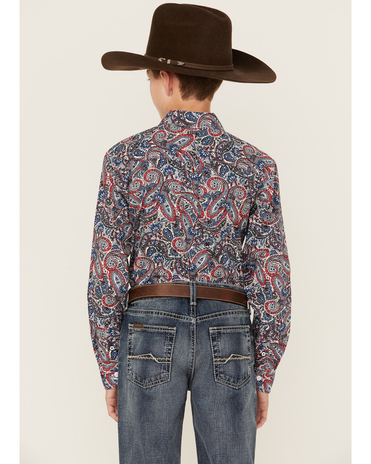 Cinch Boys' Paisley Print Long Sleeve Button-Down Western Shirt