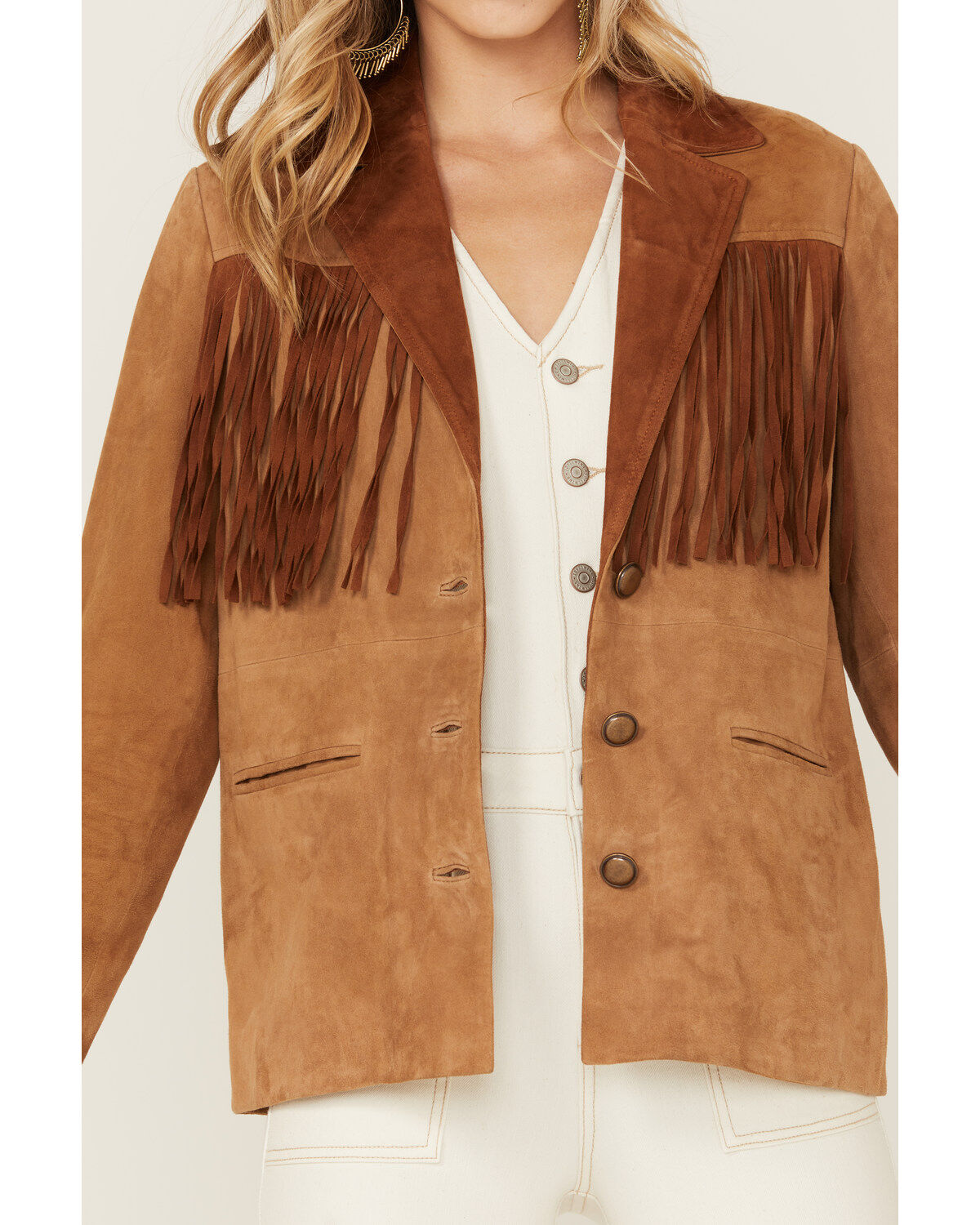 Idyllwind Women's Lena Belle Suede Fringe Blazer