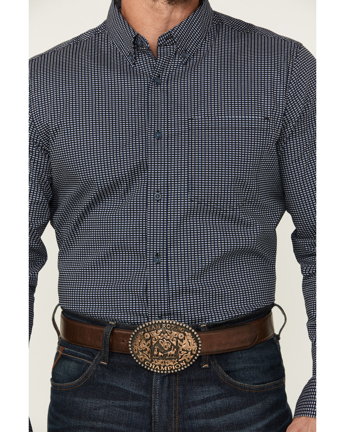 Cody James Men's Chris Geo Print Long Sleeve Button-Down Stretch Western Shirt