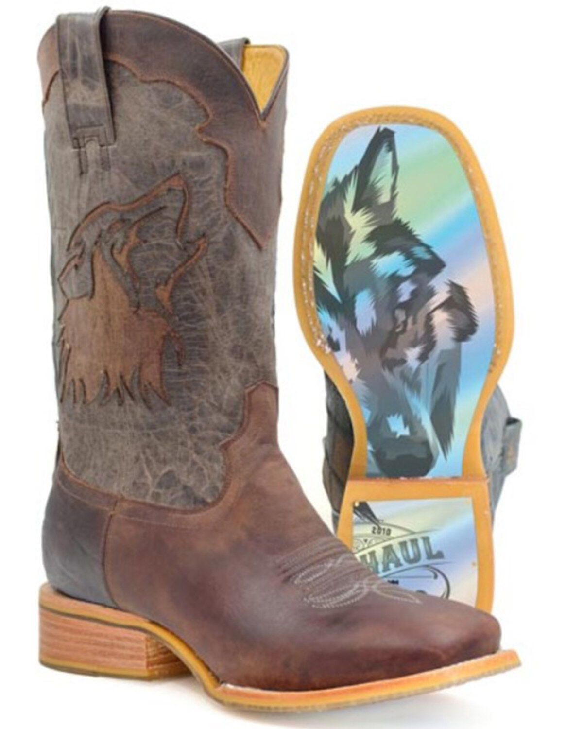 Tin Haul Men's Wolf Western Boots - Broad Square Toe