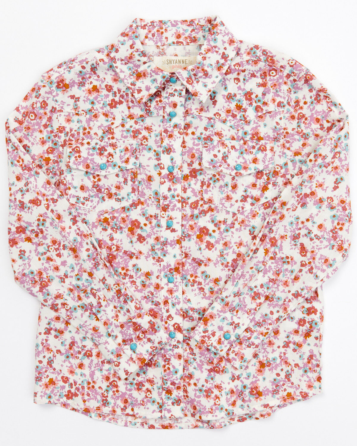 Shyanne Toddler Girls' Ditsy Print Long Sleeve Snap Western Shirt
