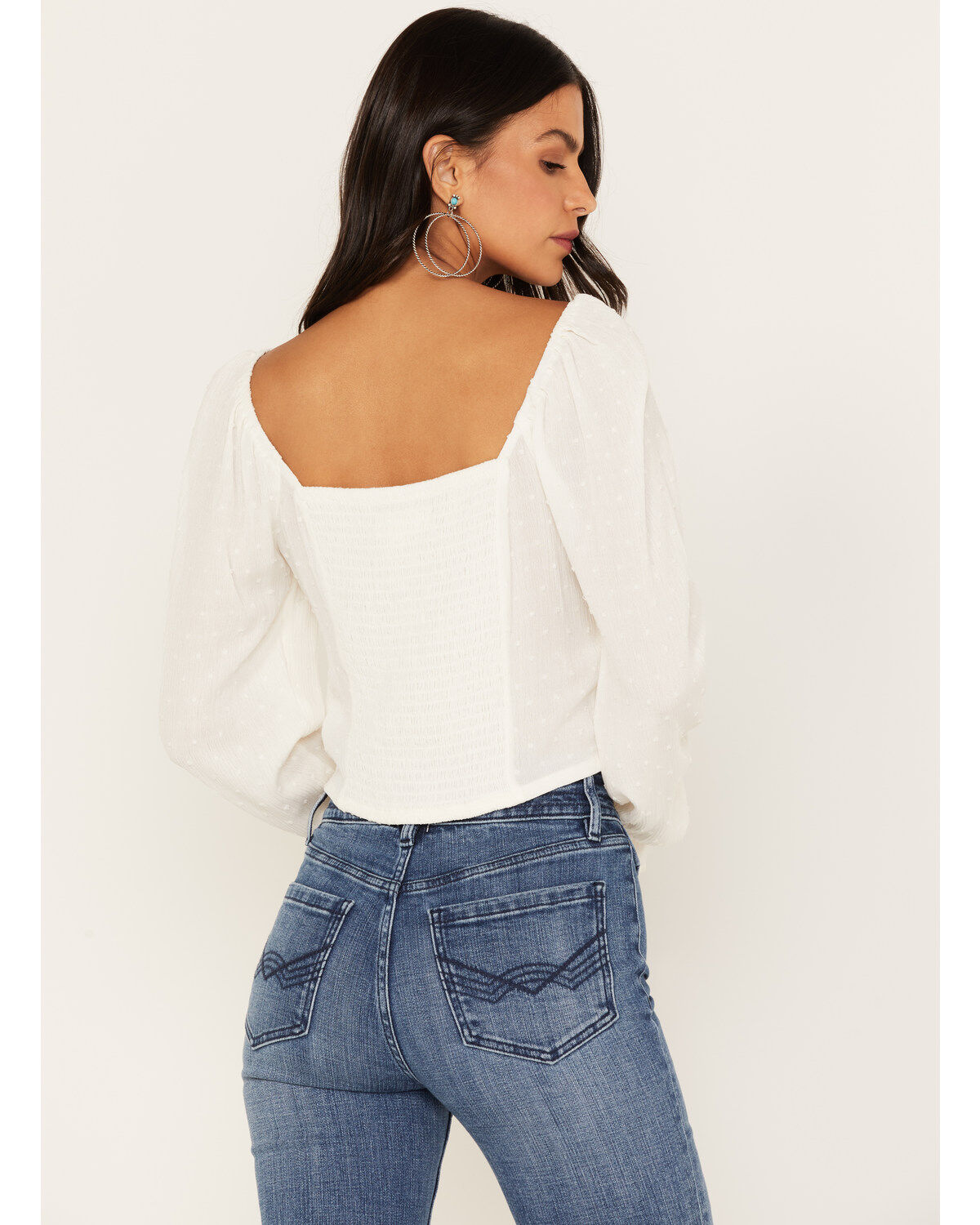 Idyllwind Women's Swiss Dot Lace Poet Blouse