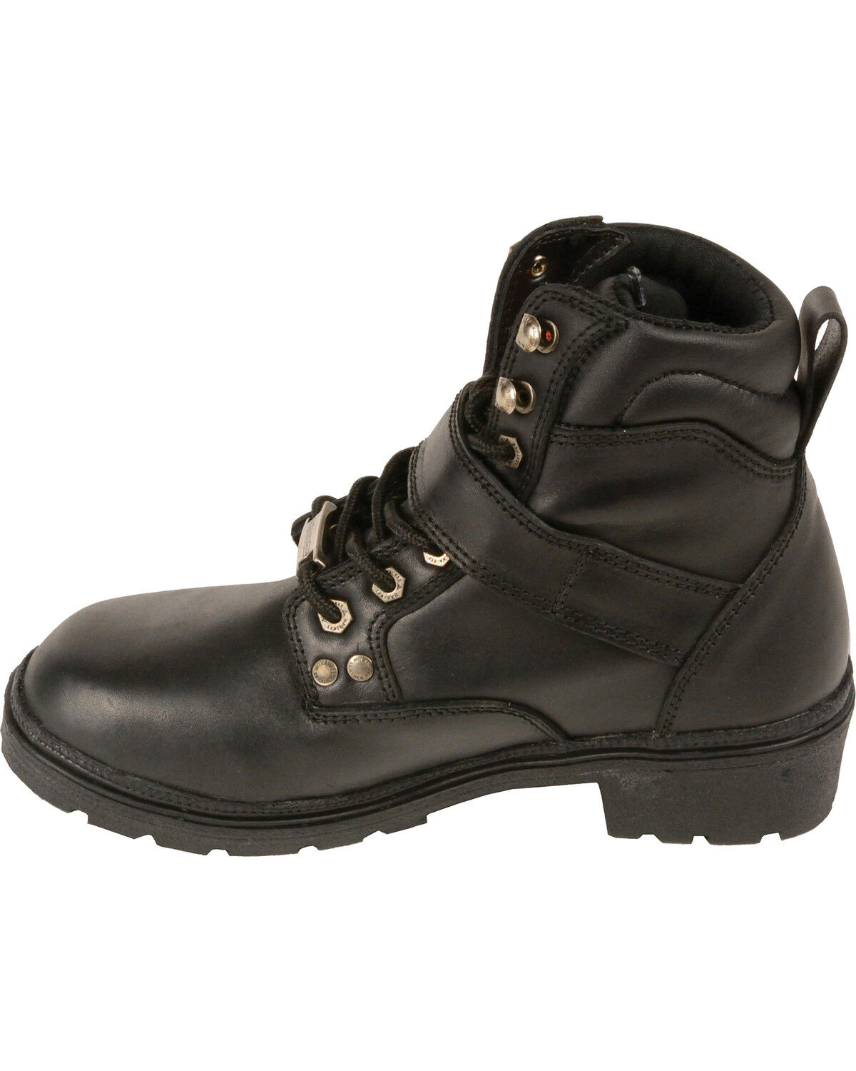 Milwaukee Leather Women's Side Buckle Plain Toe Boots - Round Toe