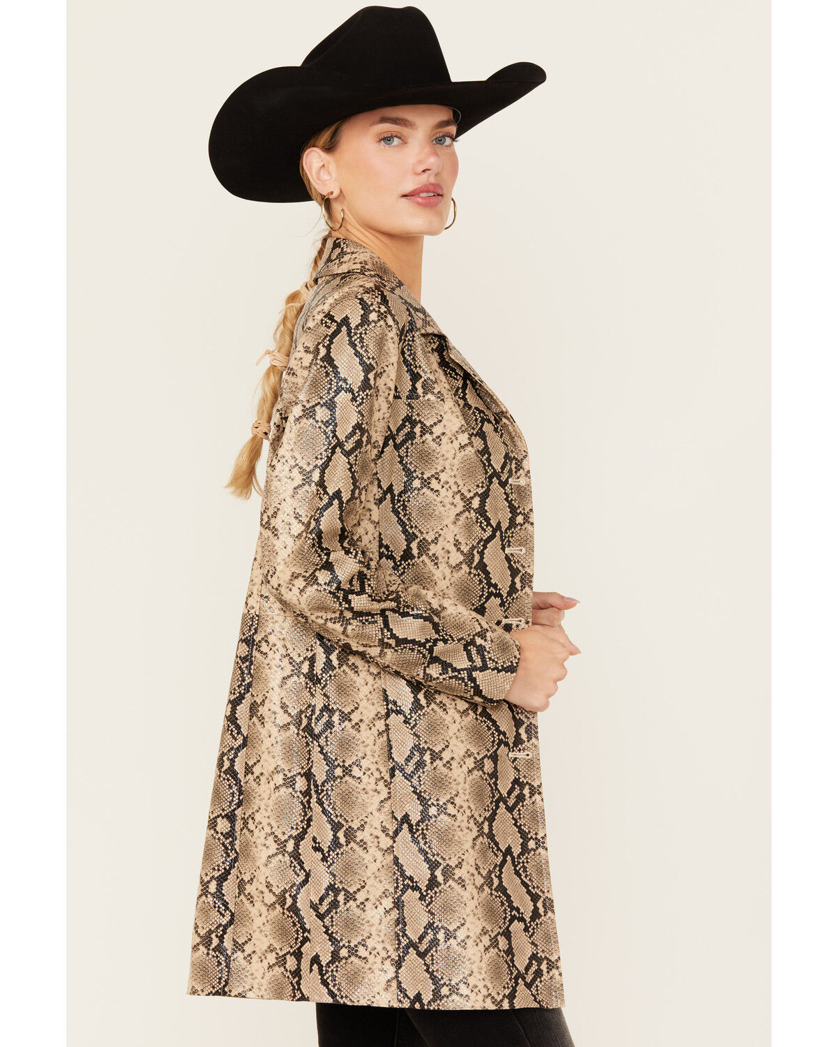 BLANKNYC Women's Snake Print Faux Leather Coat
