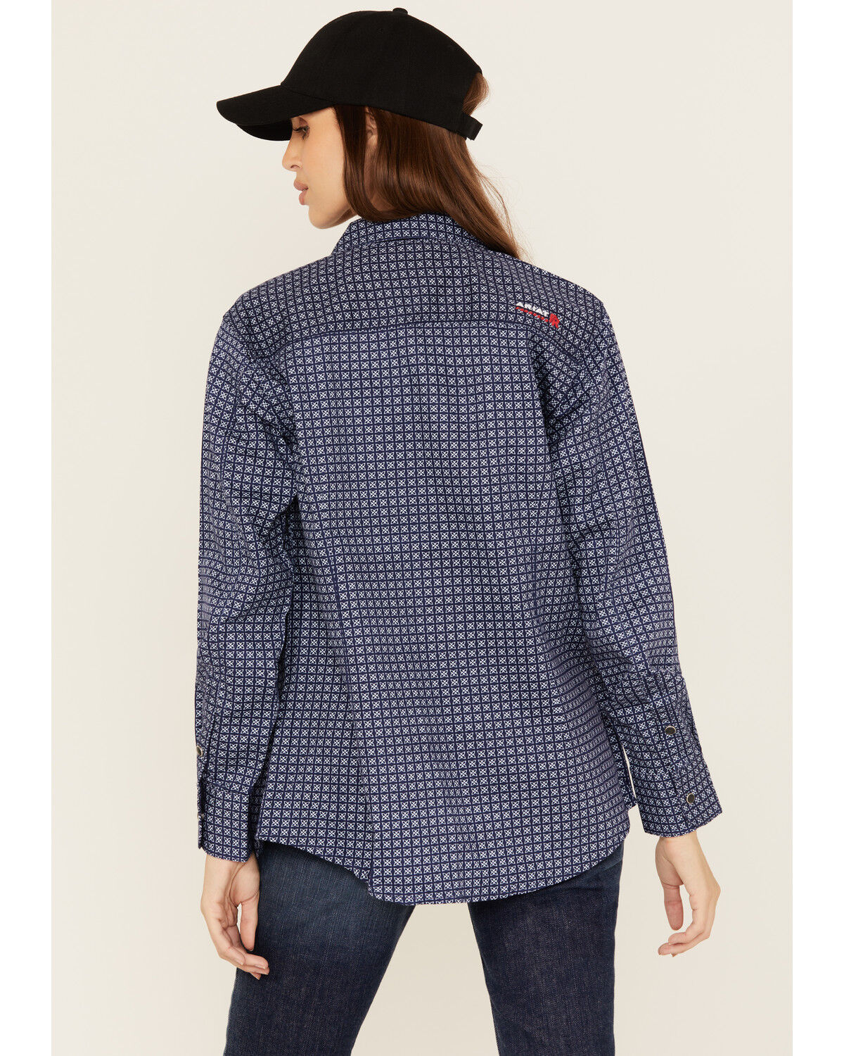 Ariat Women's FR Beverly Geo Print Long Sleeve Snap Work Shirt