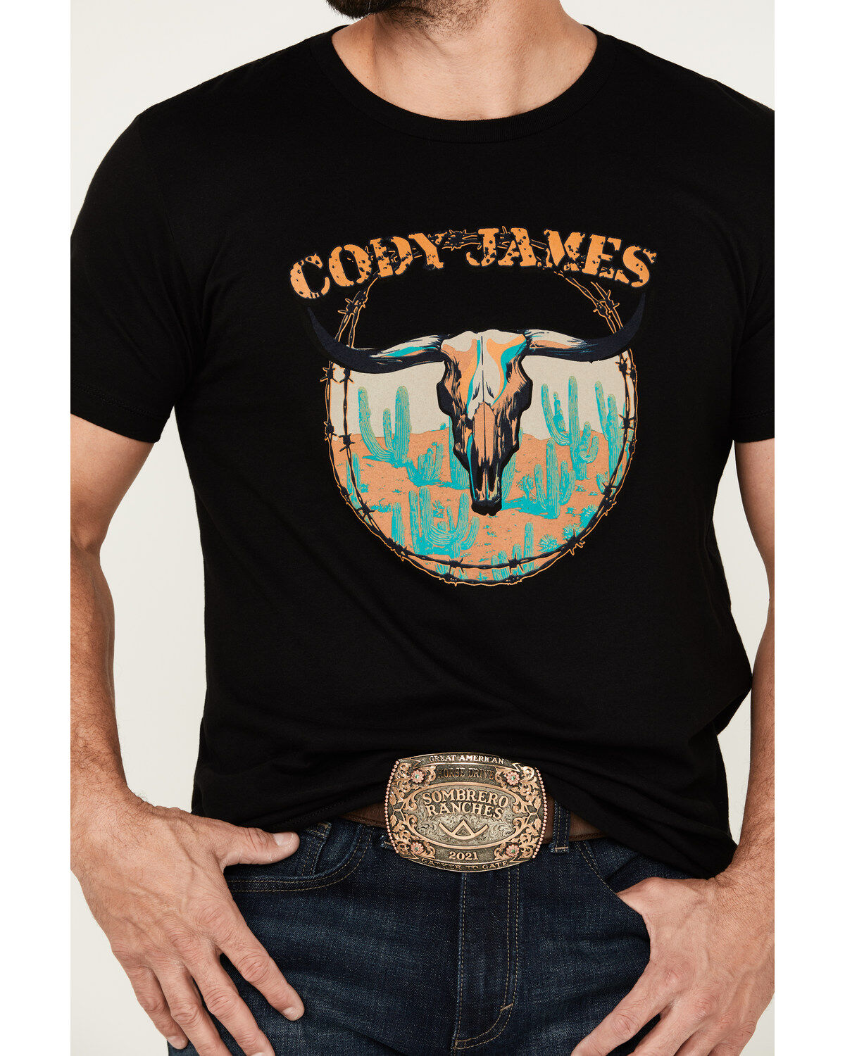 Cody James Men's Skull Cactus Short Sleeve Graphic T-Shirt