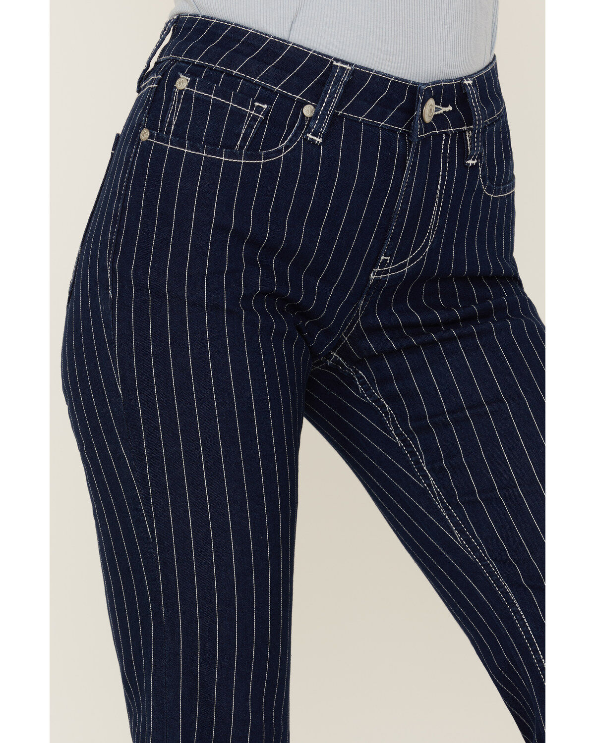 Shyanne Women's Mr. Flare Retro Stripe Flare Jeans