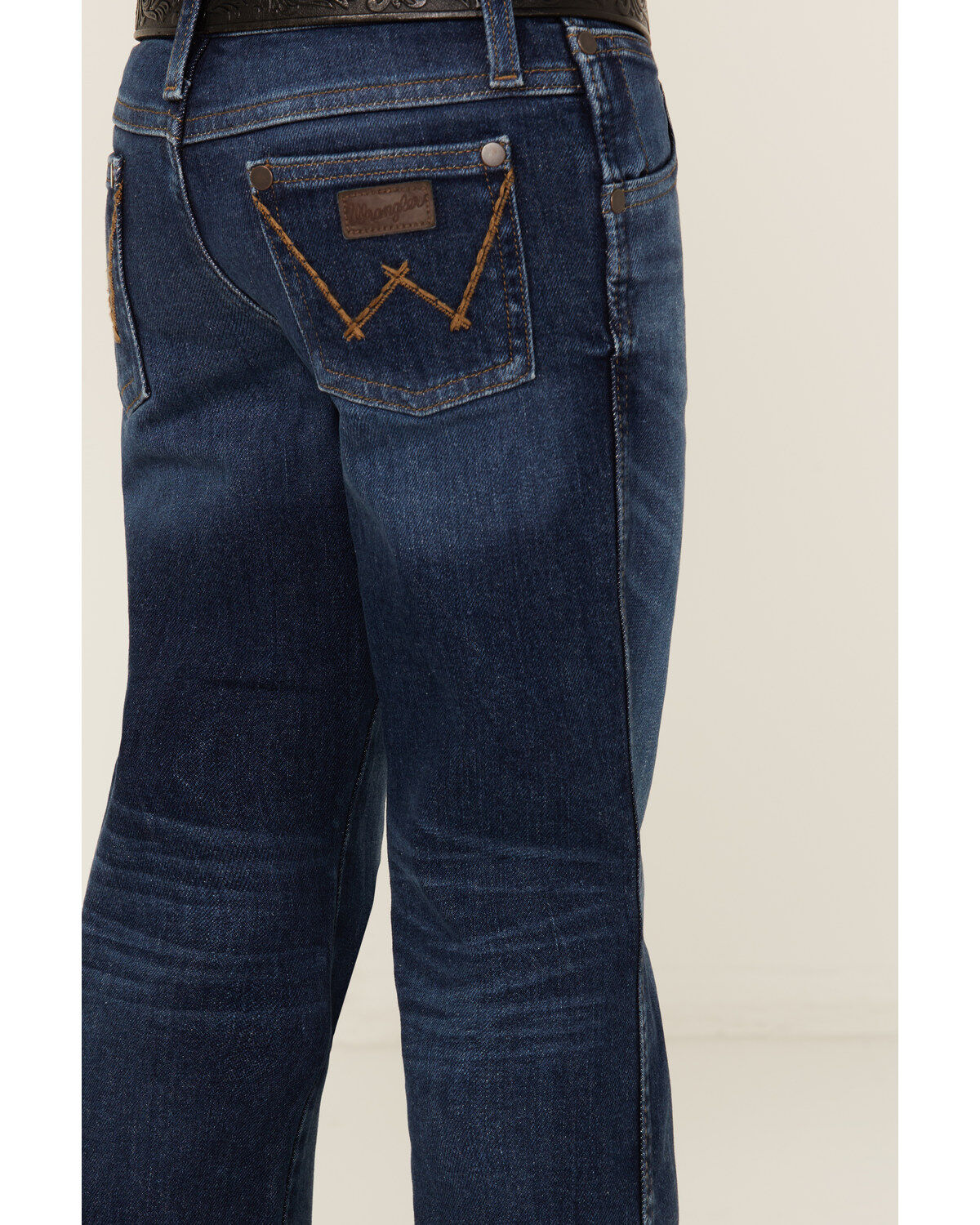Wrangler Retro Little Boys' Troxler Dark Wash Relaxed Bootcut Stretch Denim Jeans