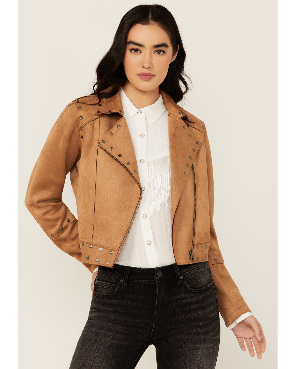 Idyllwind Women's Yorkshire Studded And Embroidered Moto Jacket