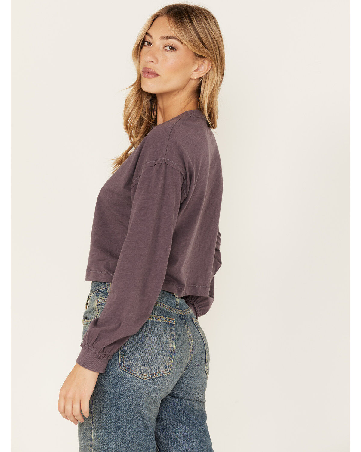 Cleo + Wolf Women's Boxy Boyfriend Long Sleeve Henley Shirt