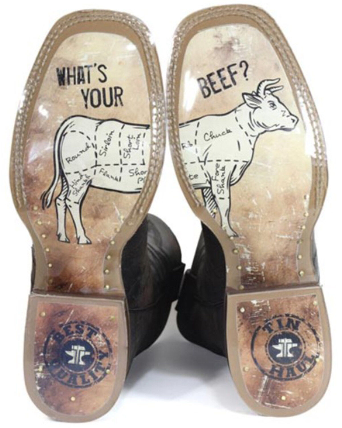 Tin Haul Men's Don't Fence Me In Two Western Boots - Broad Square Toe