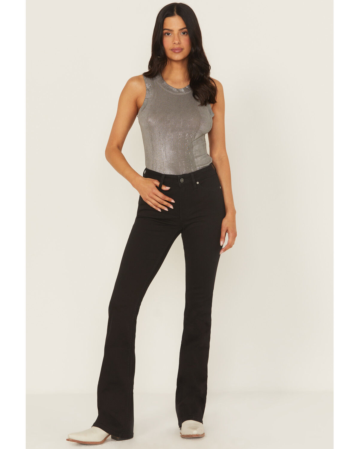 Shyanne Women's Aria Mid Rise Bootcut Super Stretch Denim Jeans